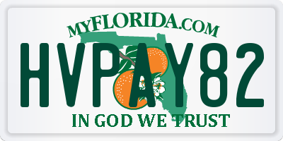 FL license plate HVPAY82