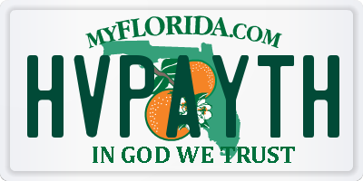 FL license plate HVPAYTH