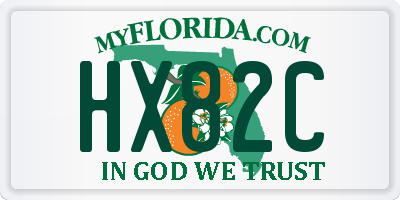 FL license plate HX82C