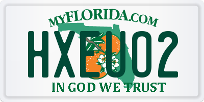 FL license plate HXEUO2