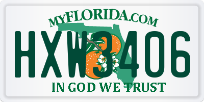 FL license plate HXW3406