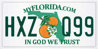 FL license plate HXZQ99