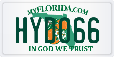 FL license plate HYD066