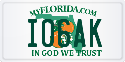 FL license plate I06AK