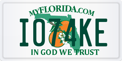 FL license plate I074KE