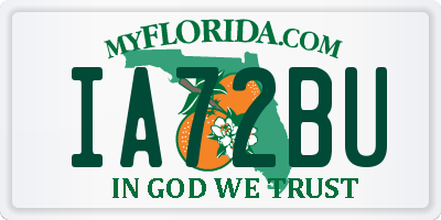 FL license plate IA72BU