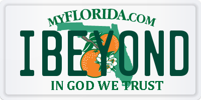 FL license plate IBEYOND