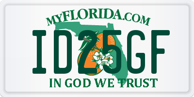 FL license plate ID25GF