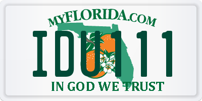 FL license plate IDU111