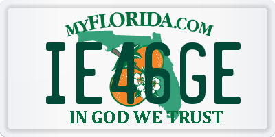 FL license plate IE46GE