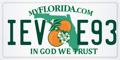 FL license plate IEVE93