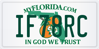 FL license plate IF78RC