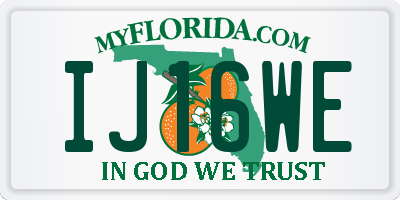 FL license plate IJ16WE