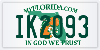 FL license plate IK2093