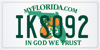 FL license plate IKS092