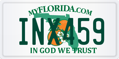 FL license plate INX459