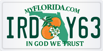 FL license plate IRDY63