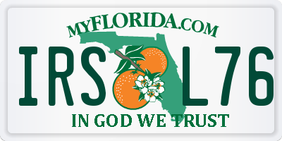 FL license plate IRSL76