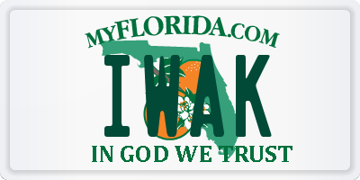 FL license plate IWAK