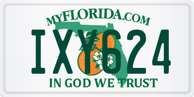 FL license plate IXY624