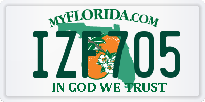 FL license plate IZF705