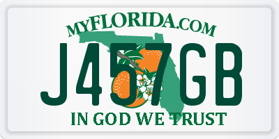 FL license plate J457GB