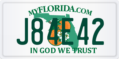 FL license plate J84E42