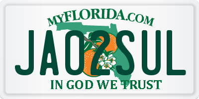 FL license plate JA02SUL