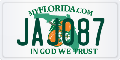 FL license plate JAJ087