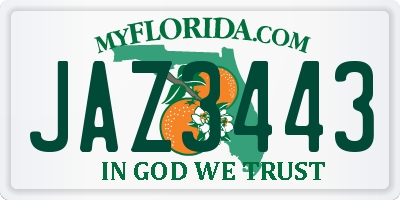 FL license plate JAZ3443