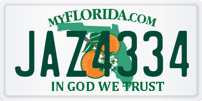 FL license plate JAZ4334