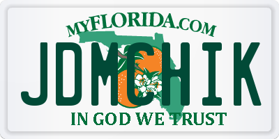 FL license plate JDMCHIK