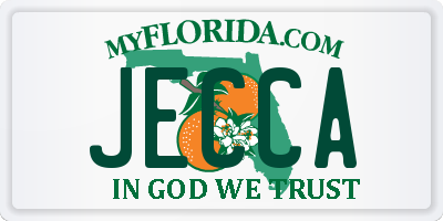 FL license plate JECCA