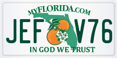 FL license plate JEFV76