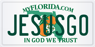 FL license plate JESUSGO