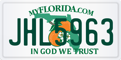 FL license plate JHL5963