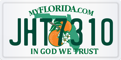 FL license plate JHT7310