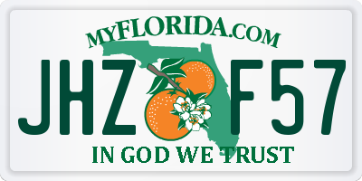 FL license plate JHZF57