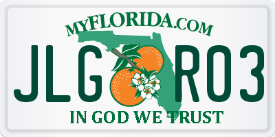 FL license plate JLGR03