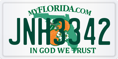 FL license plate JNH3342