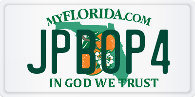 FL license plate JPBOP4