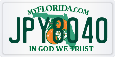 FL license plate JPY8040