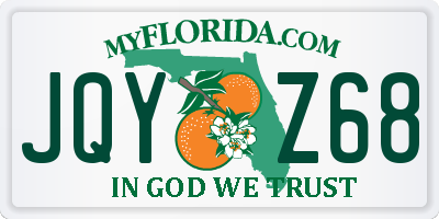 FL license plate JQYZ68
