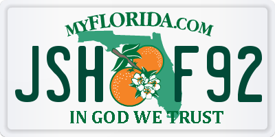 FL license plate JSHF92