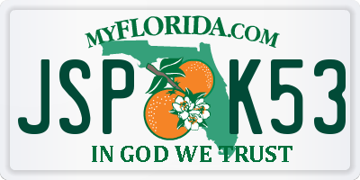 FL license plate JSPK53