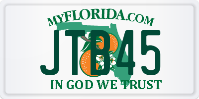 FL license plate JTB45