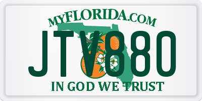 FL license plate JTV880