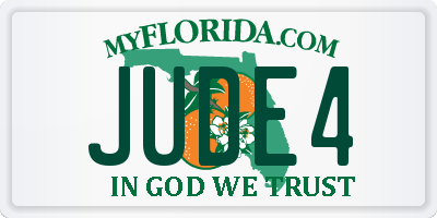 FL license plate JUDE4