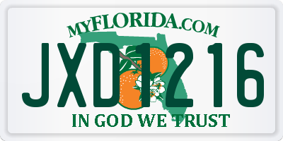 FL license plate JXD1216