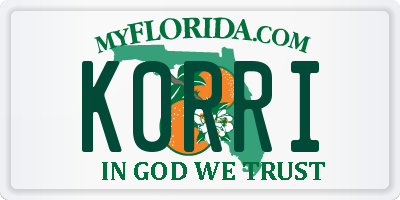 FL license plate K0RRI